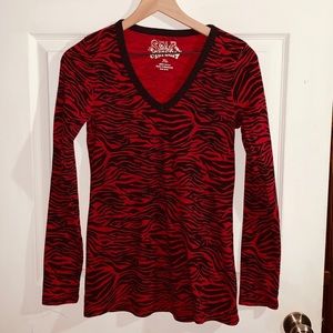 Self Esteem XL Zebra Print Long Sleeve Shirt